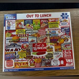 White Mountain Out to Lunch Puzzle - Vibrant Retro Designs